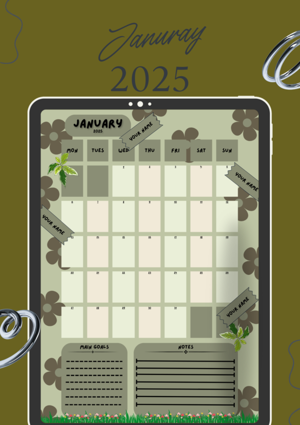 January Planner - Nature Green